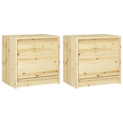 vidaXL Mesitas de noche 2 uds madera maciza de abeto 40x30,5x40 cm