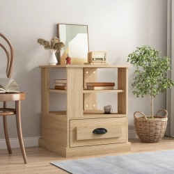 vidaXL Mesa auxiliar madera contrachapada roble Sonoma 50x50x60 cm