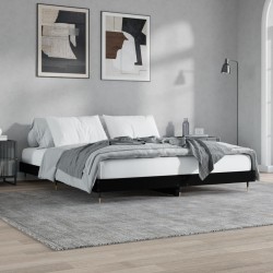 vidaXL Estructura de cama madera de ingeniería negra 180x200 cm