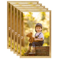 vidaXL Marcos de foto collage de pared/mesa 5 uds dorado MDF 59,4x84cm