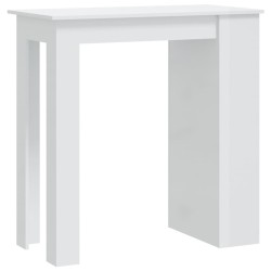 vidaXL Mesa bar con estante almacenaje blanco brillo 102x50x103,5 cm