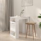 vidaXL Mesa bar con estante almacenaje blanco brillo 102x50x103,5 cm vidaXL Mesa bar con estante almacenaje blanco brillo 102x50x103,5 cm