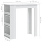 vidaXL Mesa bar con estante almacenaje blanco brillo 102x50x103,5 cm vidaXL Mesa bar con estante almacenaje blanco brillo 102x50x103,5 cm