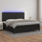 vidaXL Cama box spring colchón y LED cuero sintético negro 200x200 cm vidaXL Cama box spring colchón y LED cuero sintético negro 200x200 cm