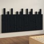 vidaXL Cabecero de cama de pared madera maciza pino negro 159,5x3x80cm