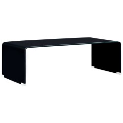vidaXL Mesa de centro de vidrio templado negro 98x45x31 cm 