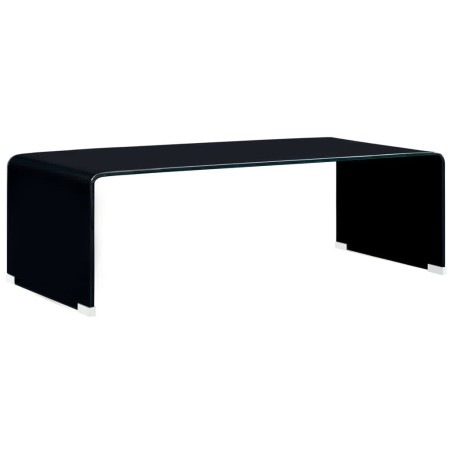 vidaXL Mesa de centro de vidrio templado negro 98x45x31 cm 