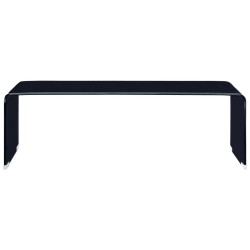 vidaXL Mesa de centro de vidrio templado negro 98x45x31 cm 