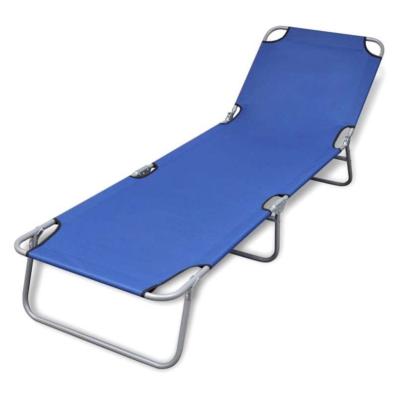 vidaXL Tumbona plegable de acero con recubrimiento polvo azul vidaXL Tumbona plegable de acero con recubrimiento polvo azul