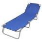 vidaXL Tumbona plegable de acero con recubrimiento polvo azul vidaXL Tumbona plegable de acero con recubrimiento polvo azul
