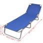 vidaXL Tumbona plegable de acero con recubrimiento polvo azul vidaXL Tumbona plegable de acero con recubrimiento polvo azul