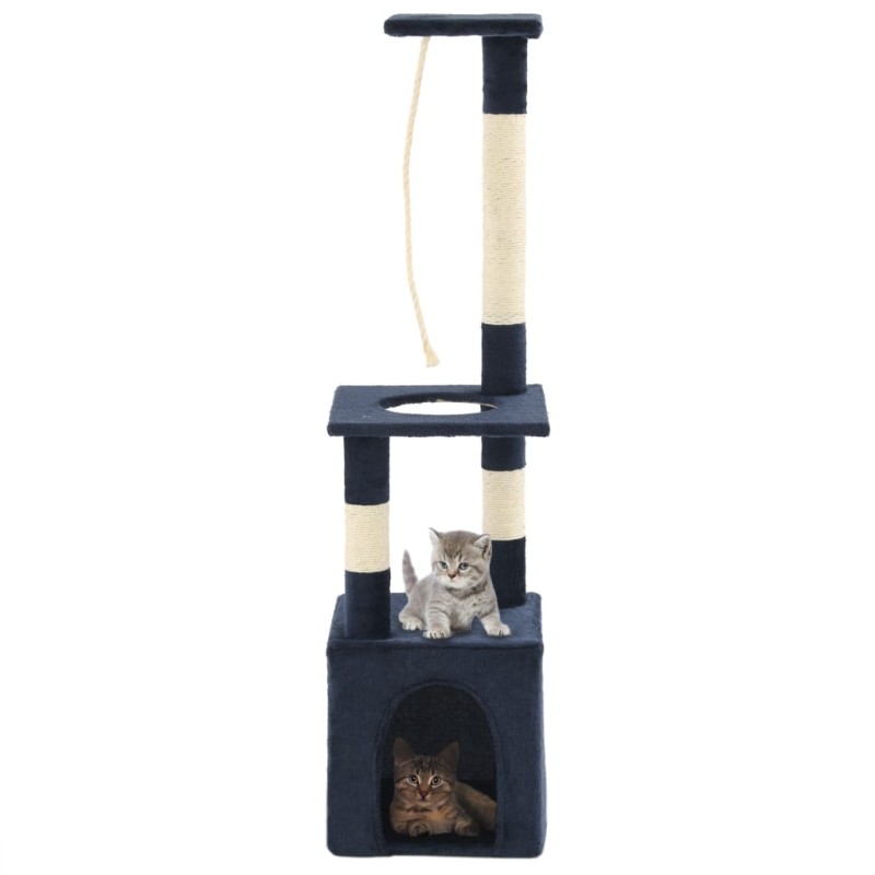 vidaXL Rascador para gatos poste rascador de sisal 109 cm azul oscuro