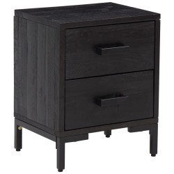 vidaXL Mesita de noche madera maciza de pino negro 36x30x45 cm