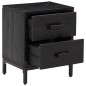 vidaXL Mesita de noche madera maciza de pino negro 36x30x45 cm vidaXL Mesita de noche madera maciza de pino negro 36x30x45 cm