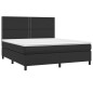 vidaXL Cama box spring colchón y LED cuero sintético negro 180x200 cm vidaXL Cama box spring colchón y LED cuero sintético negro 180x200 cm