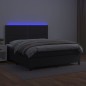 vidaXL Cama box spring colchón y LED cuero sintético negro 180x200 cm vidaXL Cama box spring colchón y LED cuero sintético negro 180x200 cm