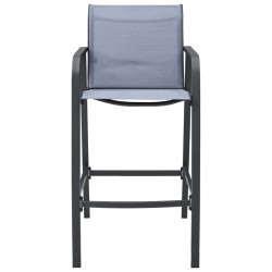 vidaXL Sillas altas de jardín 4 unidades textilene gris