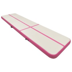 vidaXL Esterilla inflable de gimnasia con bomba PVC rosa 800x100x15 cm