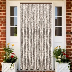 vidaXL Cortina mosquitera de chenilla gris taupe y blanca 56x185 cm 