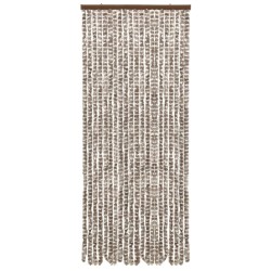 vidaXL Cortina mosquitera de chenilla gris taupe y blanca 56x185 cm 