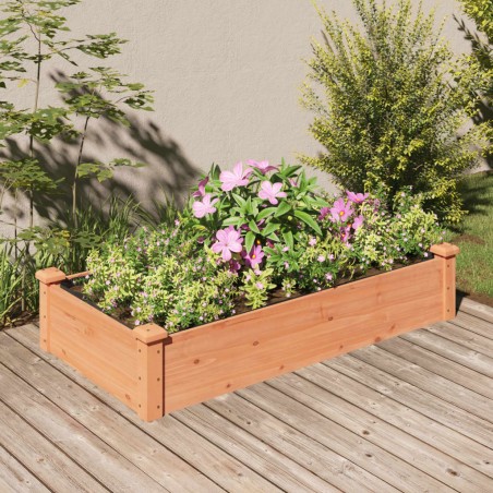 vidaXL Jardinera arriate forro madera maciza abeto marrón 120x60x25 cm