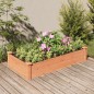 vidaXL Jardinera arriate forro madera maciza abeto marrón 120x60x25 cm vidaXL Jardinera arriate forro madera maciza abeto marrón 120x60x25 cm
