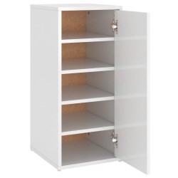 vidaXL Mueble zapatero madera contrachapada blanco brillo 32x35x70 cm