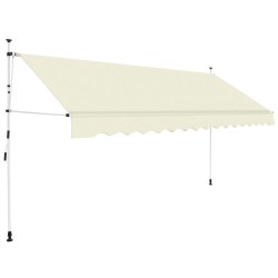 vidaXL Toldo retráctil de operación manual 400 cm crema