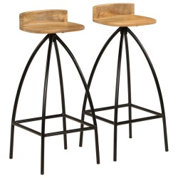 vidaXL Taburetes de cocina 2 unidades madera maciza de mango