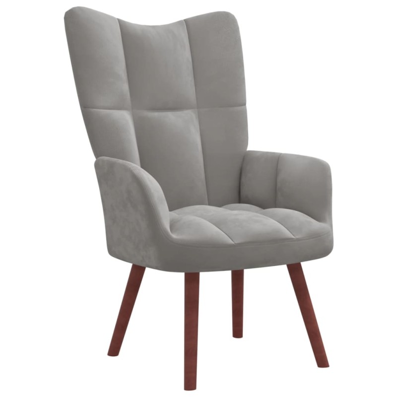 vidaXL Sillón de relax de terciopelo gris claro vidaXL Sillón de relax de terciopelo gris claro
