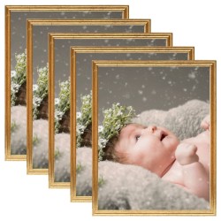 vidaXL Marcos de foto collage de pared o mesa 5 uds dorado MDF 70x90cm