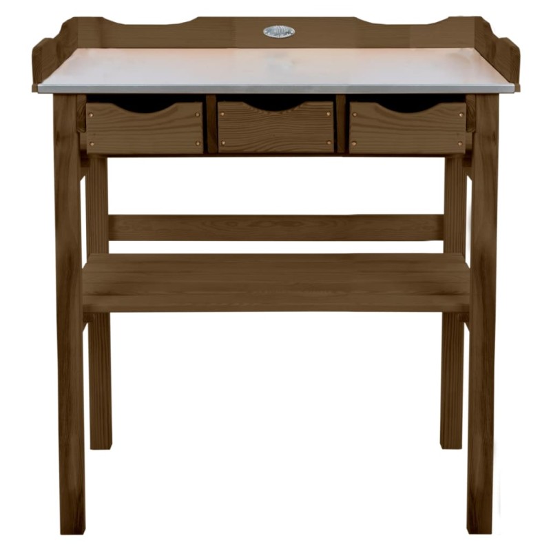 Esschert Design Mesa para macetas con cajones marrón Esschert Design Mesa para macetas con cajones marrón