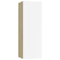 vidaXL Mueble para TV madera contrachapada blanco roble 30,5x30x90 cm