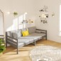 vidaXL Sofá cama madera maciza de pino gris 90x190 cm vidaXL Sofá cama madera maciza de pino gris 90x190 cm