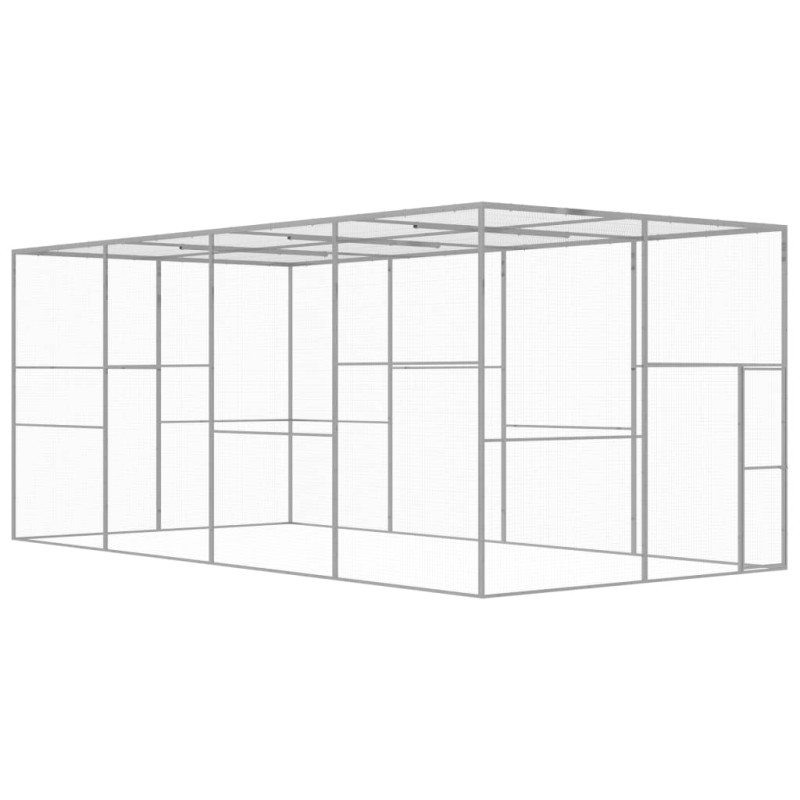 vidaXL Jaula para gatos acero galvanizado 6x3x2,5 m