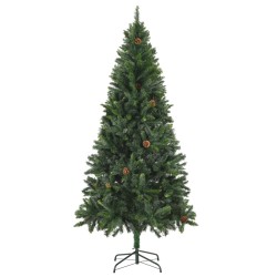 vidaXL Árbol de Navidad artificial con piñas verde 180 cm