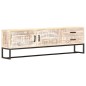 vidaXL Mueble para TV de madera maciza de acacia blanco 140x30x45 cm
