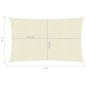 vidaXL Toldo de vela crema HDPE 160 g/m² 2x5 m vidaXL Toldo de vela crema HDPE 160 g/m² 2x5 m