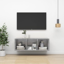 vidaXL Mueble TV pared madera contrachapada hormigón 37x37x107 cm