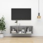 vidaXL Mueble TV pared madera contrachapada hormigón 37x37x107 cm
