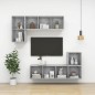 vidaXL Mueble TV pared madera contrachapada hormigón 37x37x107 cm