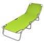 vidaXL Tumbona plegable de acero con recubrimiento polvo verde manzana vidaXL Tumbona plegable de acero con recubrimiento polvo verde manzana