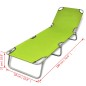 vidaXL Tumbona plegable de acero con recubrimiento polvo verde manzana vidaXL Tumbona plegable de acero con recubrimiento polvo verde manzana