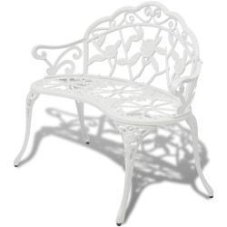 vidaXL Banco de jardín de aluminio fundido blanco 100 cm
