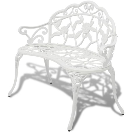 vidaXL Banco de jardín de aluminio fundido blanco 100 cm