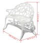 vidaXL Banco de jardín de aluminio fundido blanco 100 cm vidaXL Banco de jardín de aluminio fundido blanco 100 cm
