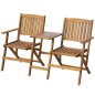 vidaXL Banco de jardín plegable con mesita 140 cm madera maciza acacia vidaXL Banco de jardín plegable con mesita 140 cm madera maciza acacia