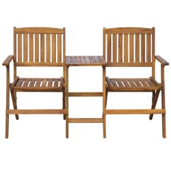 vidaXL Banco de jardín plegable con mesita 140 cm madera maciza acacia