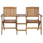 vidaXL Banco de jardín plegable con mesita 140 cm madera maciza acacia vidaXL Banco de jardín plegable con mesita 140 cm madera maciza acacia