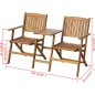 vidaXL Banco de jardín plegable con mesita 140 cm madera maciza acacia vidaXL Banco de jardín plegable con mesita 140 cm madera maciza acacia
